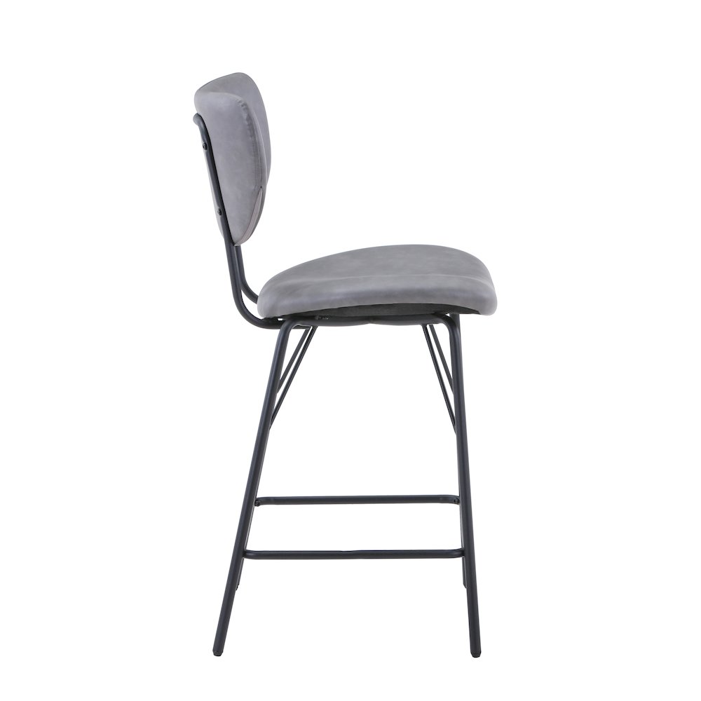 Modern Faux Leather Split-Back Upholstered Counter Height Barstool (Set of 2). Picture 4