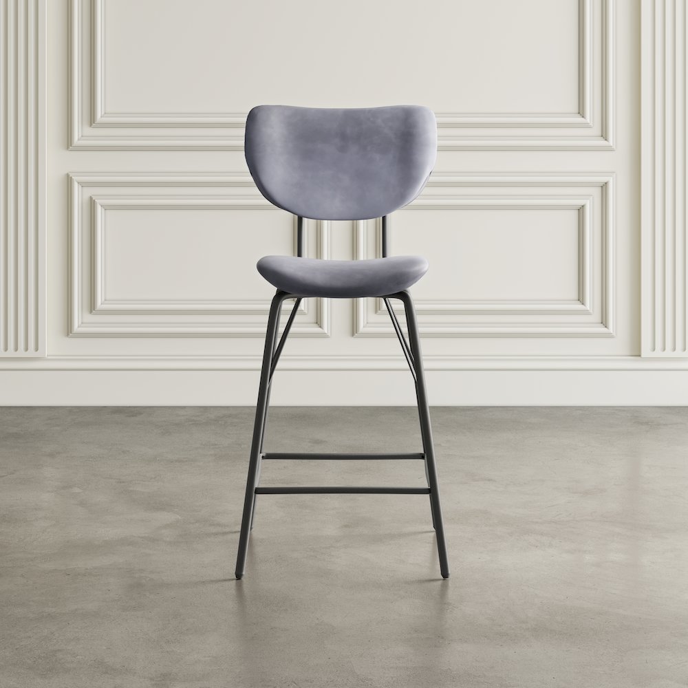Modern Faux Leather Split-Back Upholstered Counter Height Barstool (Set of 2). Picture 10