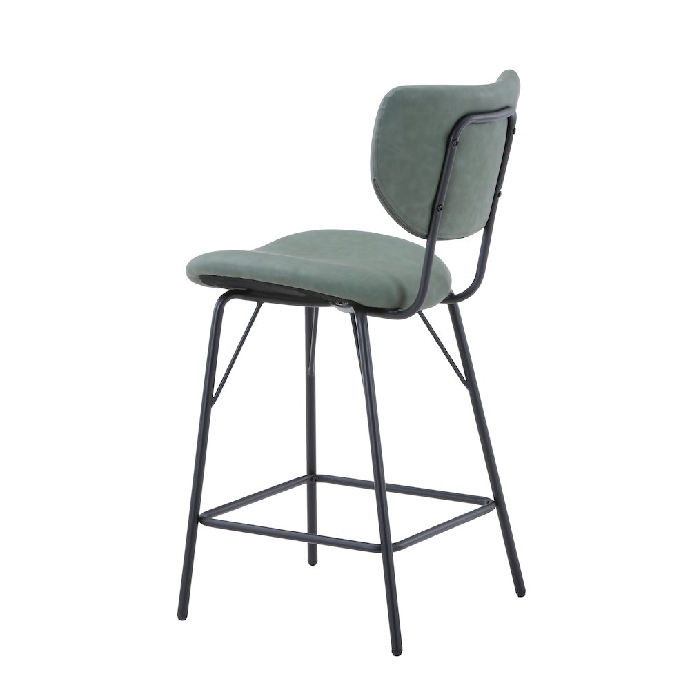 Modern Faux Leather Split-Back Upholstered Counter Height Barstool (Set of 2). Picture 6