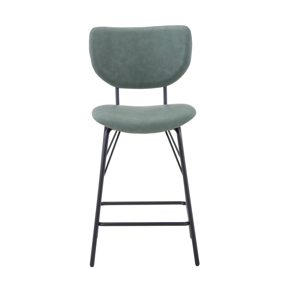 Modern Faux Leather Split-Back Upholstered Counter Height Barstool (Set of 2). Picture 1
