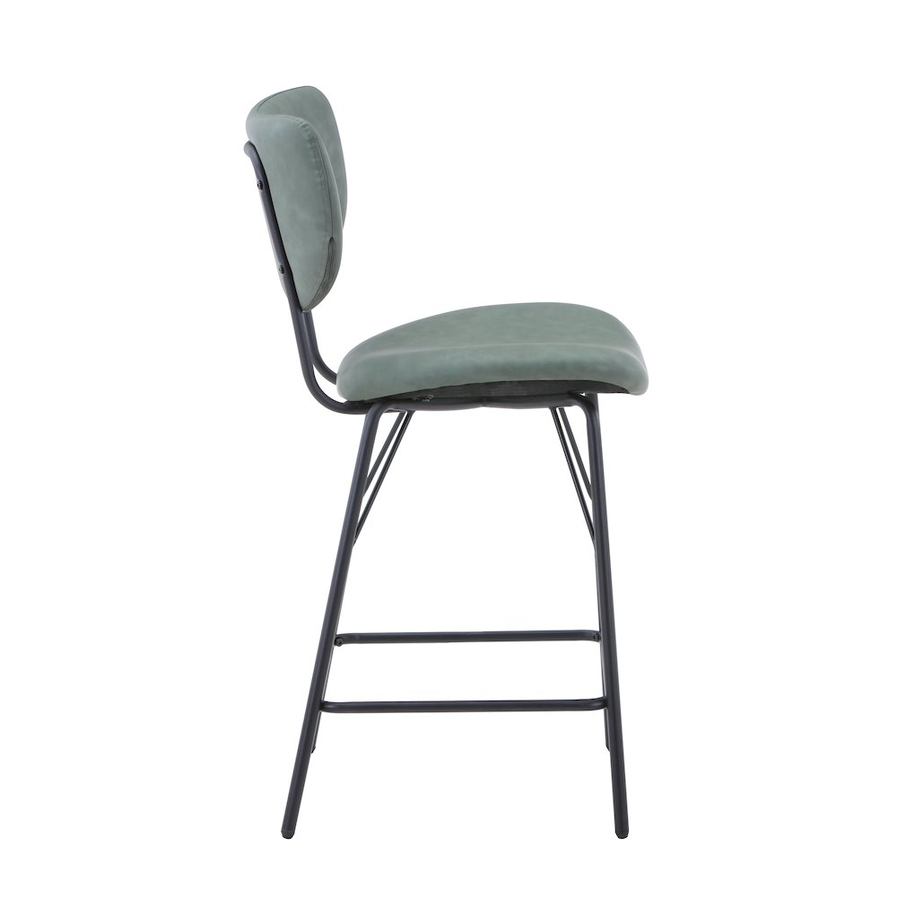 Modern Faux Leather Split-Back Upholstered Counter Height Barstool (Set of 2). Picture 4