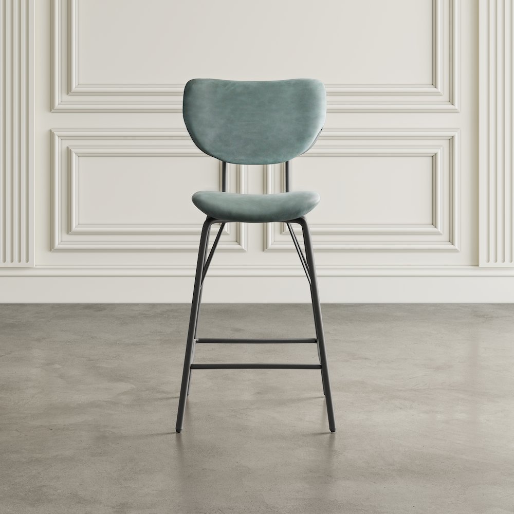 Modern Faux Leather Split-Back Upholstered Counter Height Barstool (Set of 2). Picture 10