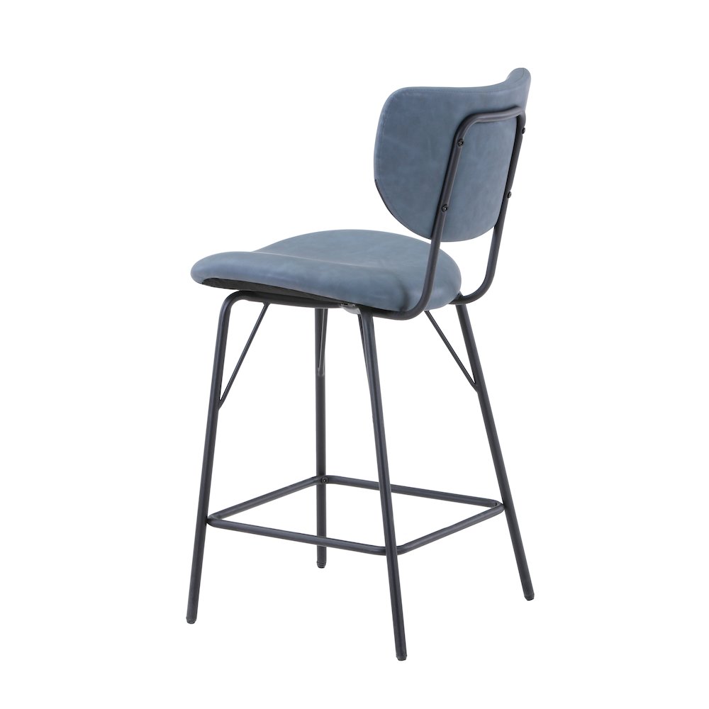 Modern Faux Leather Split-Back Upholstered Counter Height Barstool (Set of 2). Picture 6