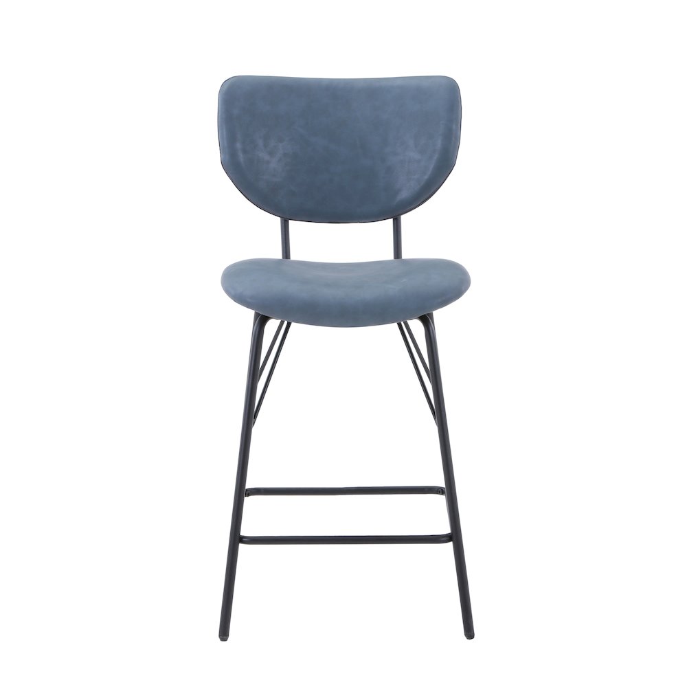 Modern Faux Leather Split-Back Upholstered Counter Height Barstool (Set of 2). Picture 1