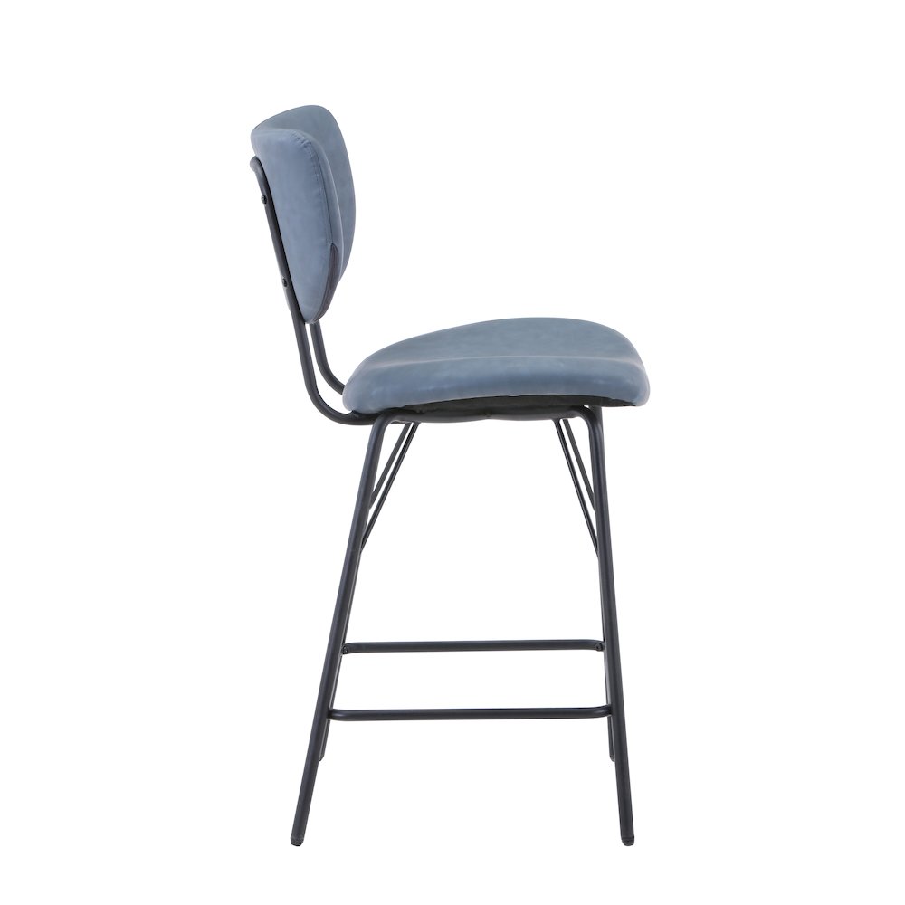 Modern Faux Leather Split-Back Upholstered Counter Height Barstool (Set of 2). Picture 4