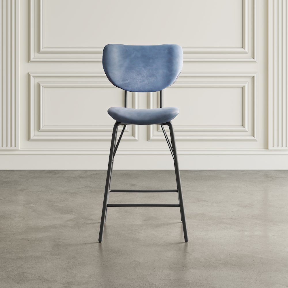 Modern Faux Leather Split-Back Upholstered Counter Height Barstool (Set of 2). Picture 10