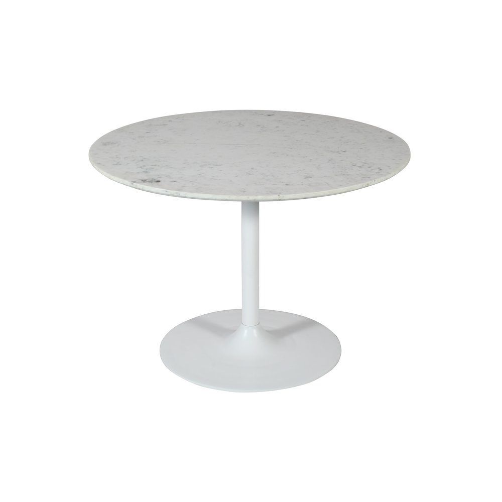 Rowan 42" Modern Luxury Pedestal Round Marble Dining Table. Picture 2