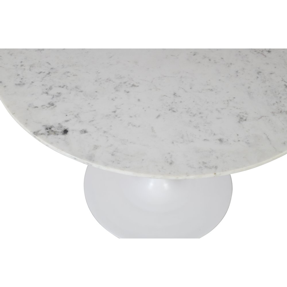 Rowan 42" Modern Luxury Pedestal Round Marble Dining Table. Picture 3