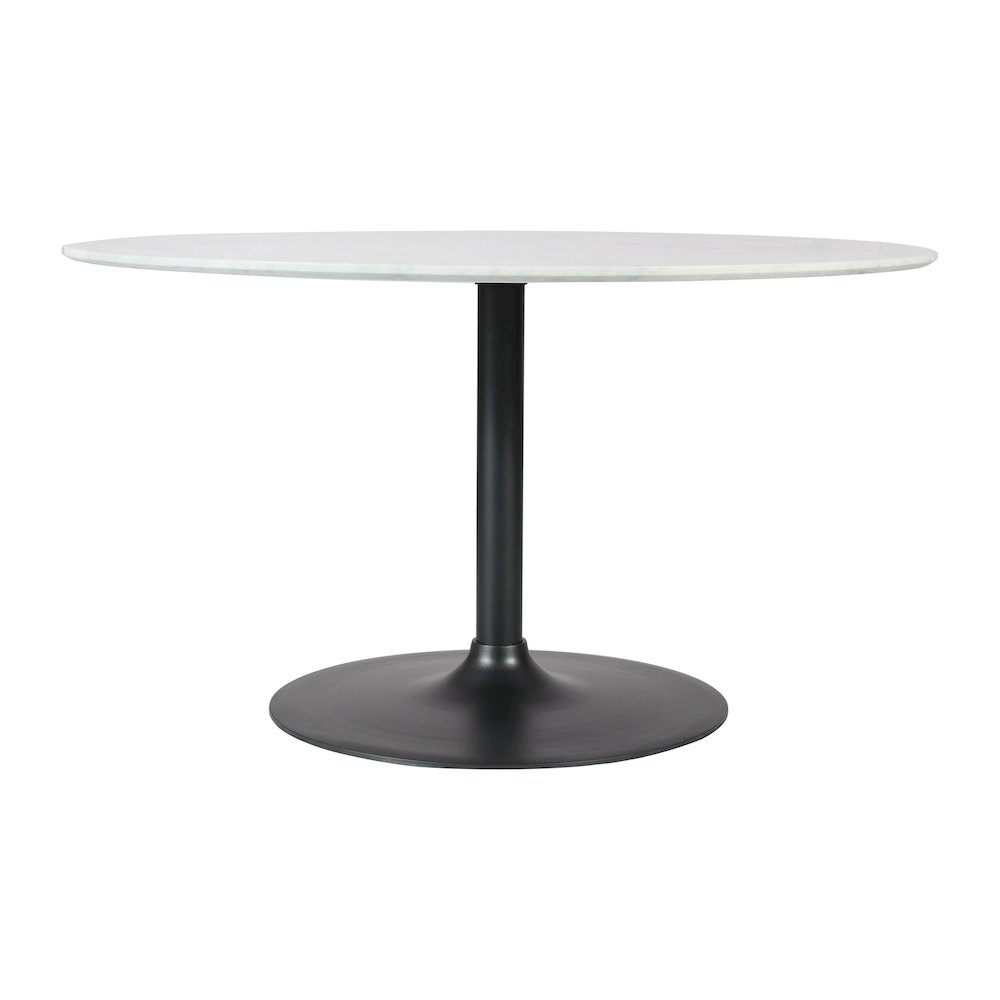 Rowan 54" Modern Luxury Pedestal Round Marble Dining Table. Picture 2