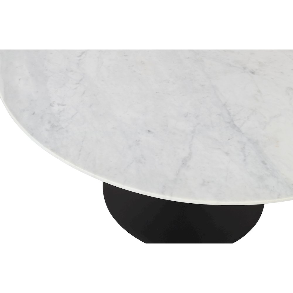 Rowan 54" Modern Luxury Pedestal Round Marble Dining Table. Picture 3