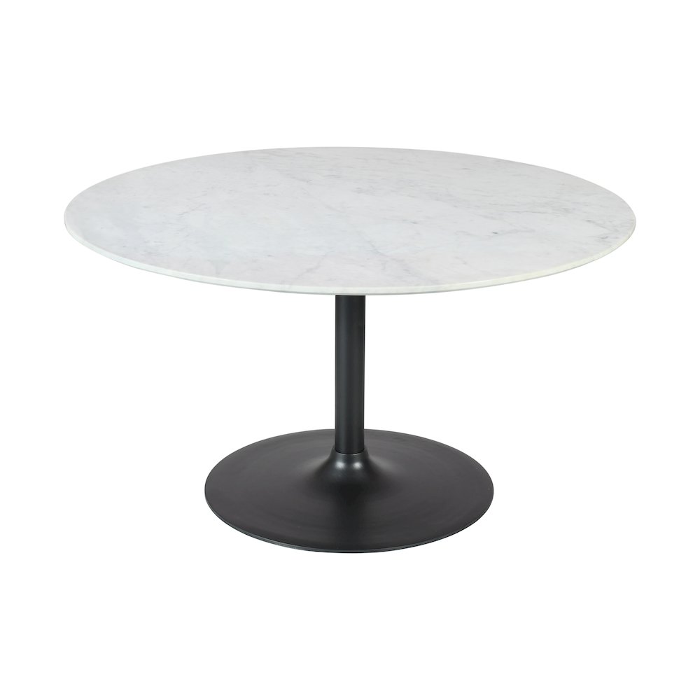 Rowan 54" Modern Luxury Pedestal Round Marble Dining Table. Picture 1