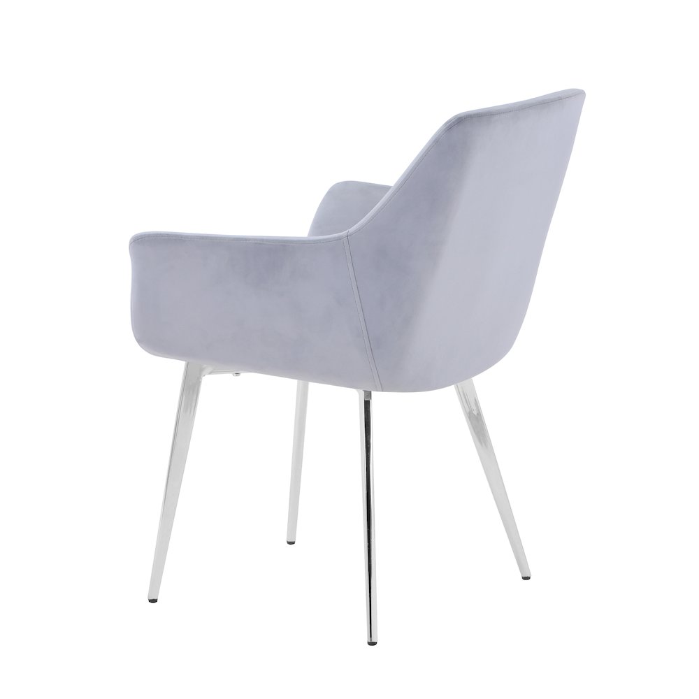 Stella Contemporary Modern Upholstered Platinum Dining Chair with Chrome Legs (Set of 2). Picture 6