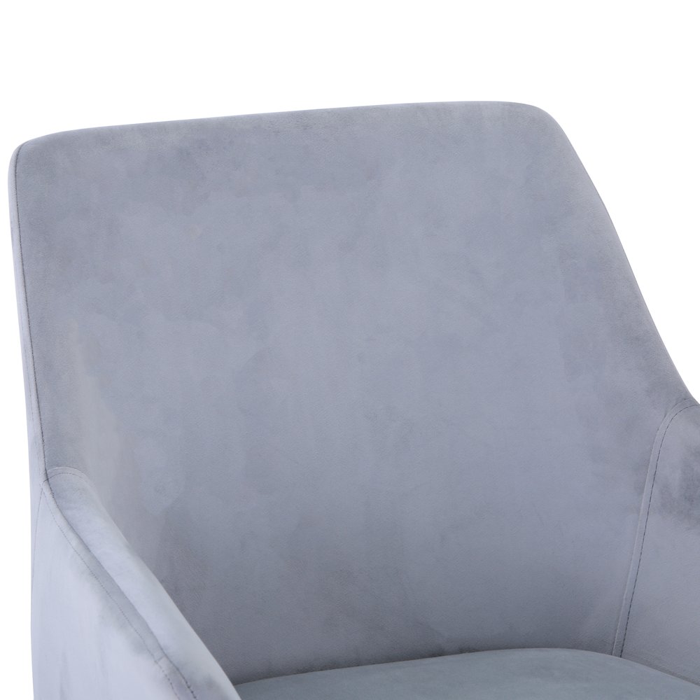 Stella Contemporary Modern Upholstered Platinum Dining Chair with Chrome Legs (Set of 2). Picture 3