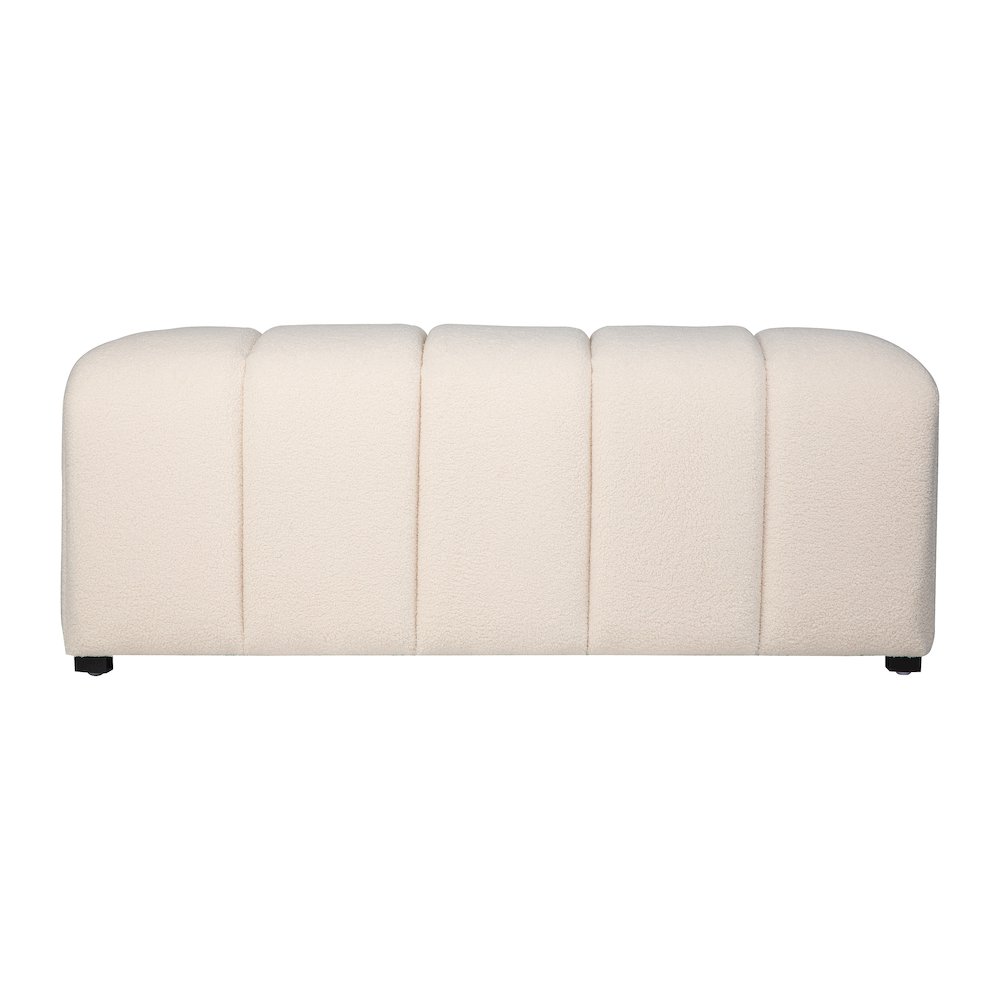 Tess Contemporary Modern Ivory Boucle Upholstered Plush Bench. Picture 1