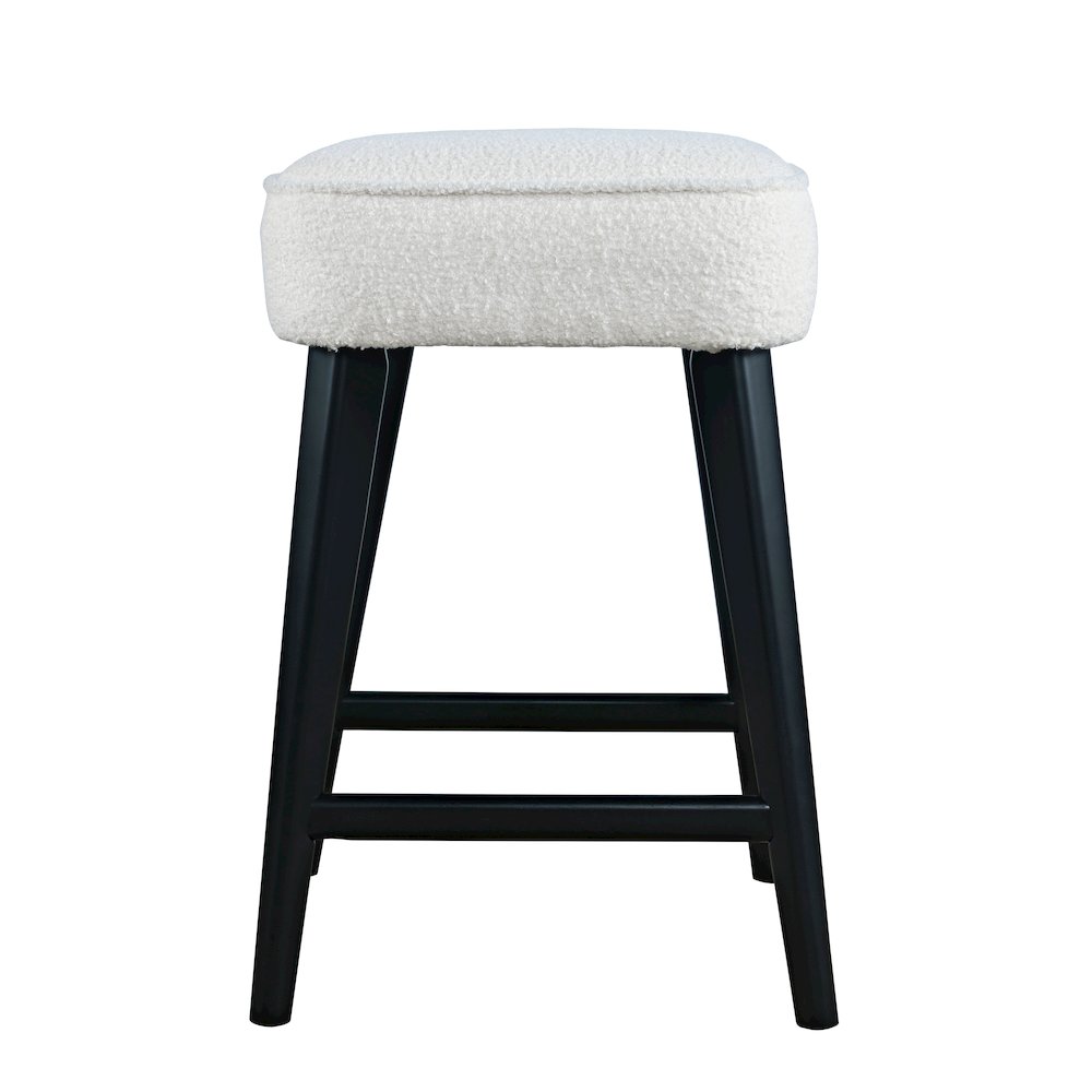 Wes Mid-Century Modern Boucle Upholstery Backless Counter Barstool (Set of 2). Picture 1