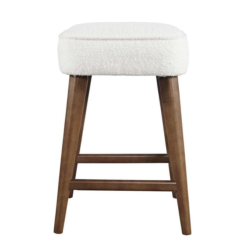 Wes Mid-Century Modern Boucle Upholstery Backless Counter Barstool (Set of 2). Picture 1