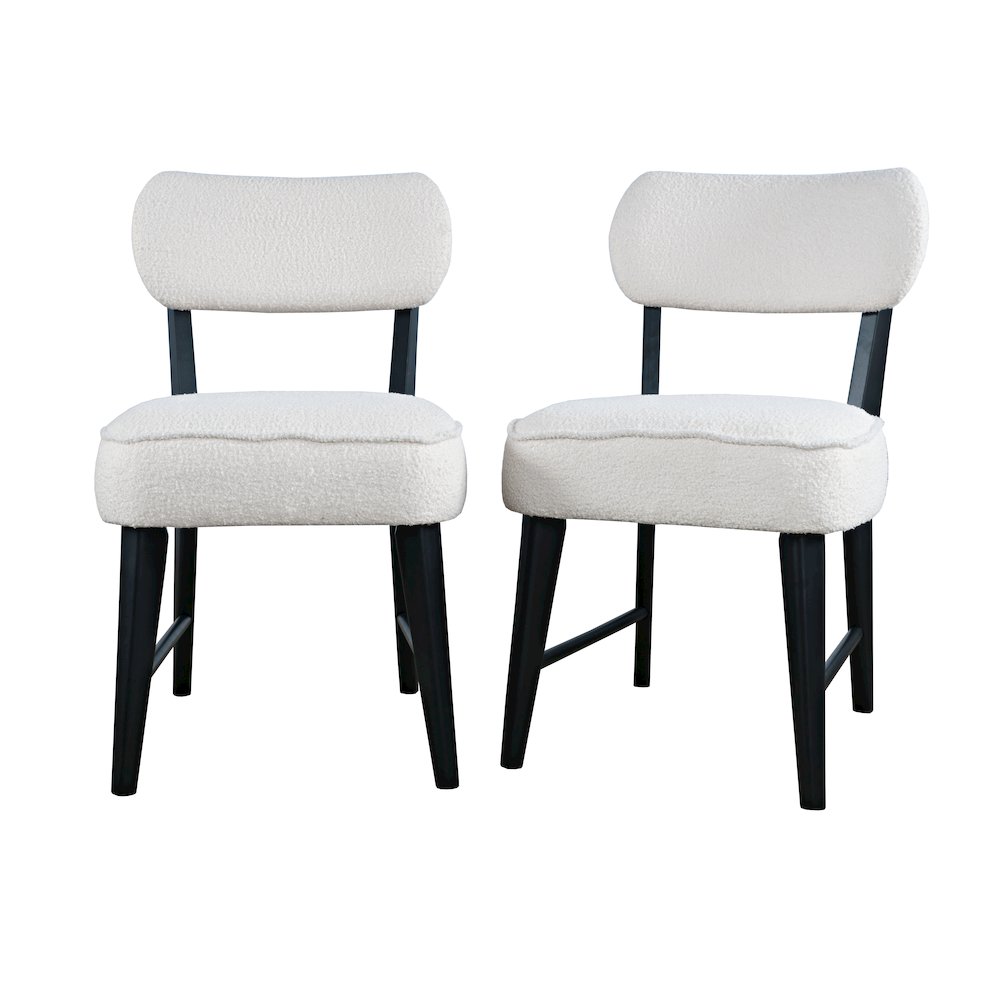 Wes Mid-Century Modern Boucle Upholstery Dining Chair (Set of 2). Picture 3