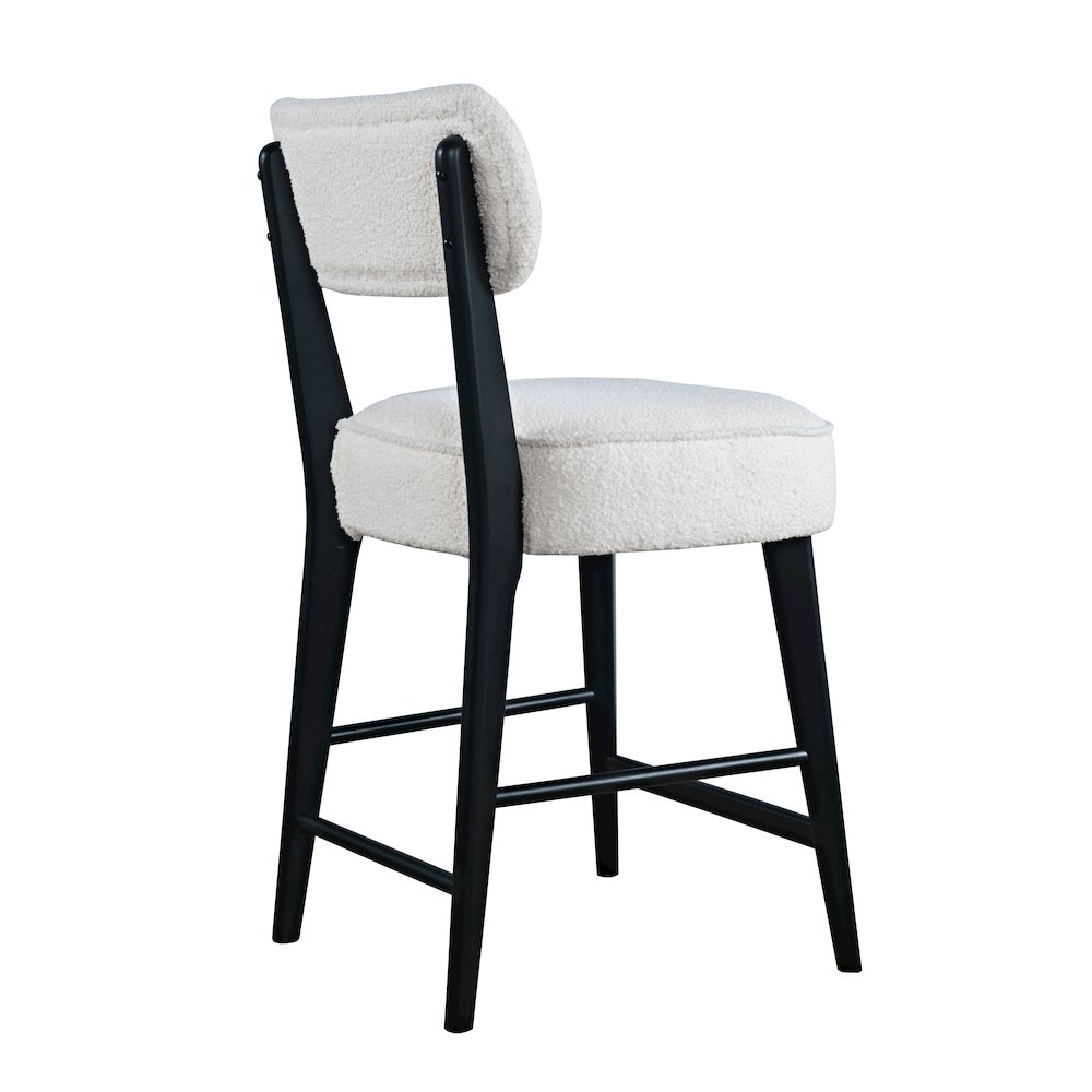 Wes Mid-Century Modern Boucle Upholstery Counter Barstool (Set of 2). Picture 7