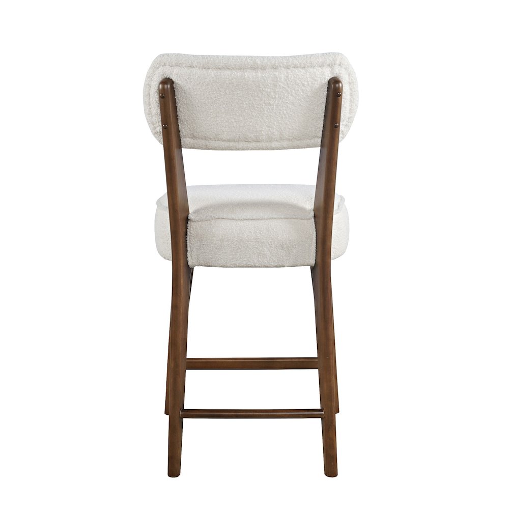 Wes Mid-Century Modern Boucle Upholstery Counter Barstool (Set of 2). Picture 6