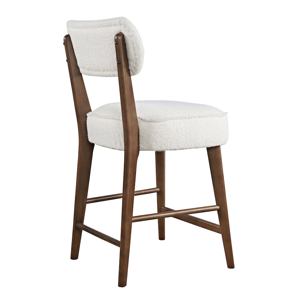 Wes Mid-Century Modern Boucle Upholstery Counter Barstool (Set of 2). Picture 7