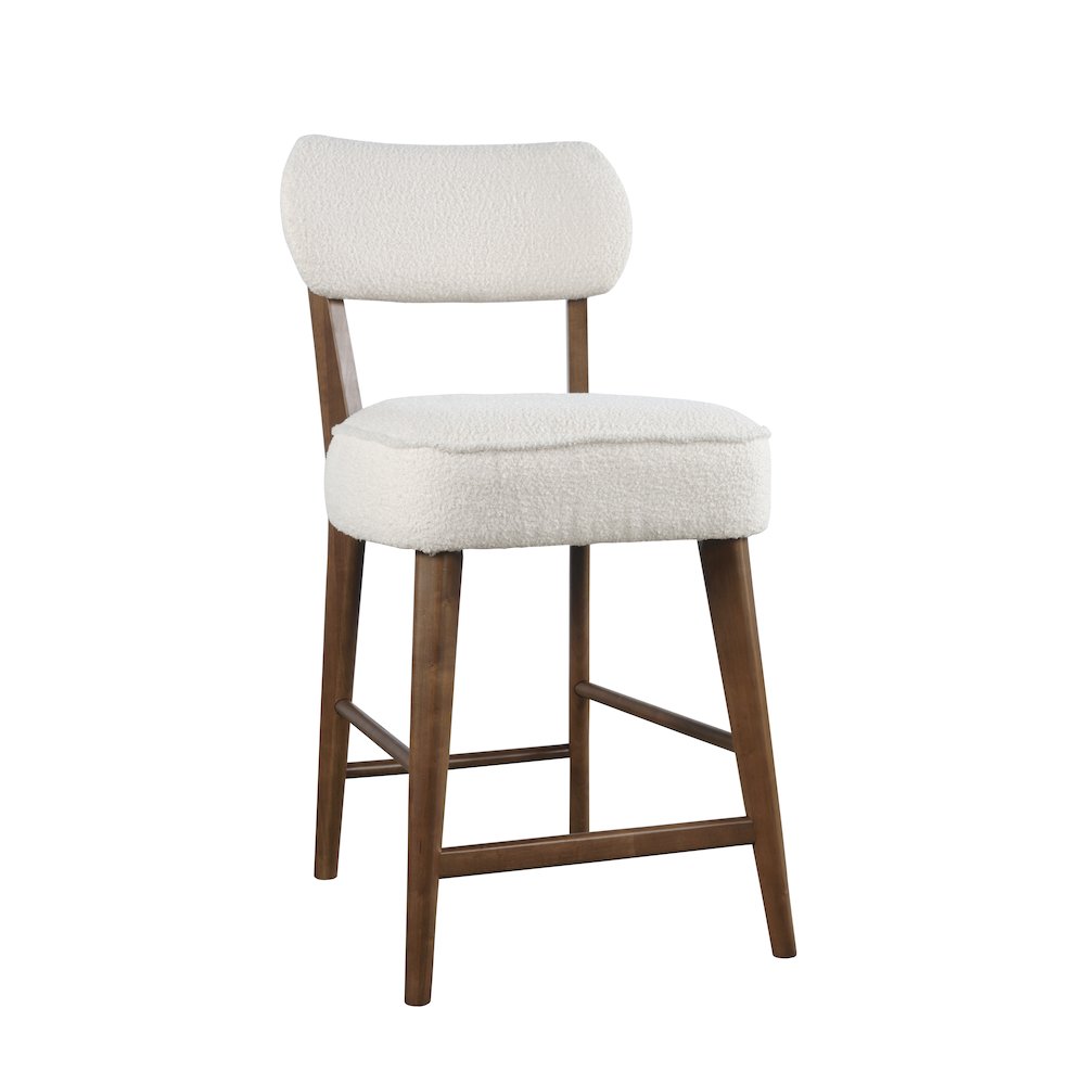 Wes Mid-Century Modern Boucle Upholstery Counter Barstool (Set of 2). Picture 2