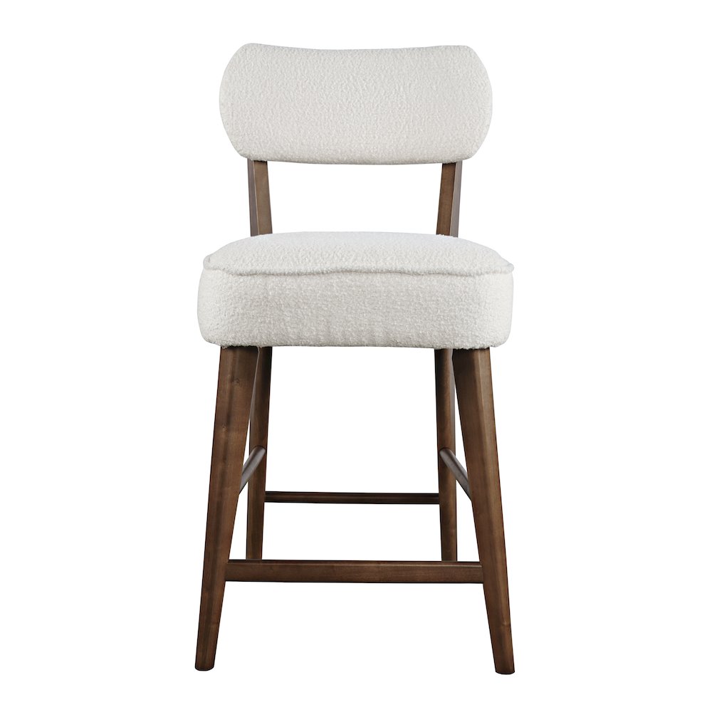Wes Mid-Century Modern Boucle Upholstery Counter Barstool (Set of 2). Picture 1