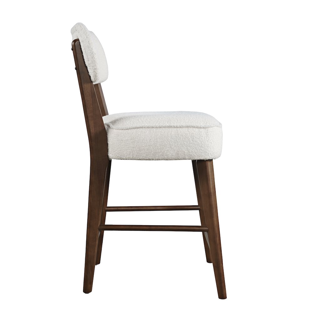 Wes Mid-Century Modern Boucle Upholstery Counter Barstool (Set of 2). Picture 4