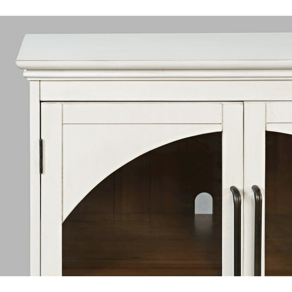 Archdale 65" Gothic Arch Transitional Sideboard Storage Cabinet with Glass Doors. Picture 4