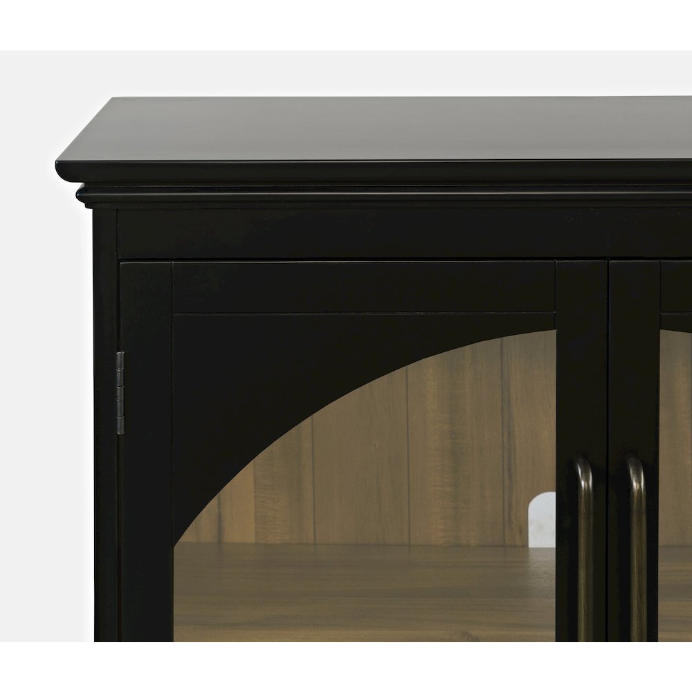 Archdale 65" Gothic Arch Transitional Sideboard Storage Cabinet with Glass Doors. Picture 3