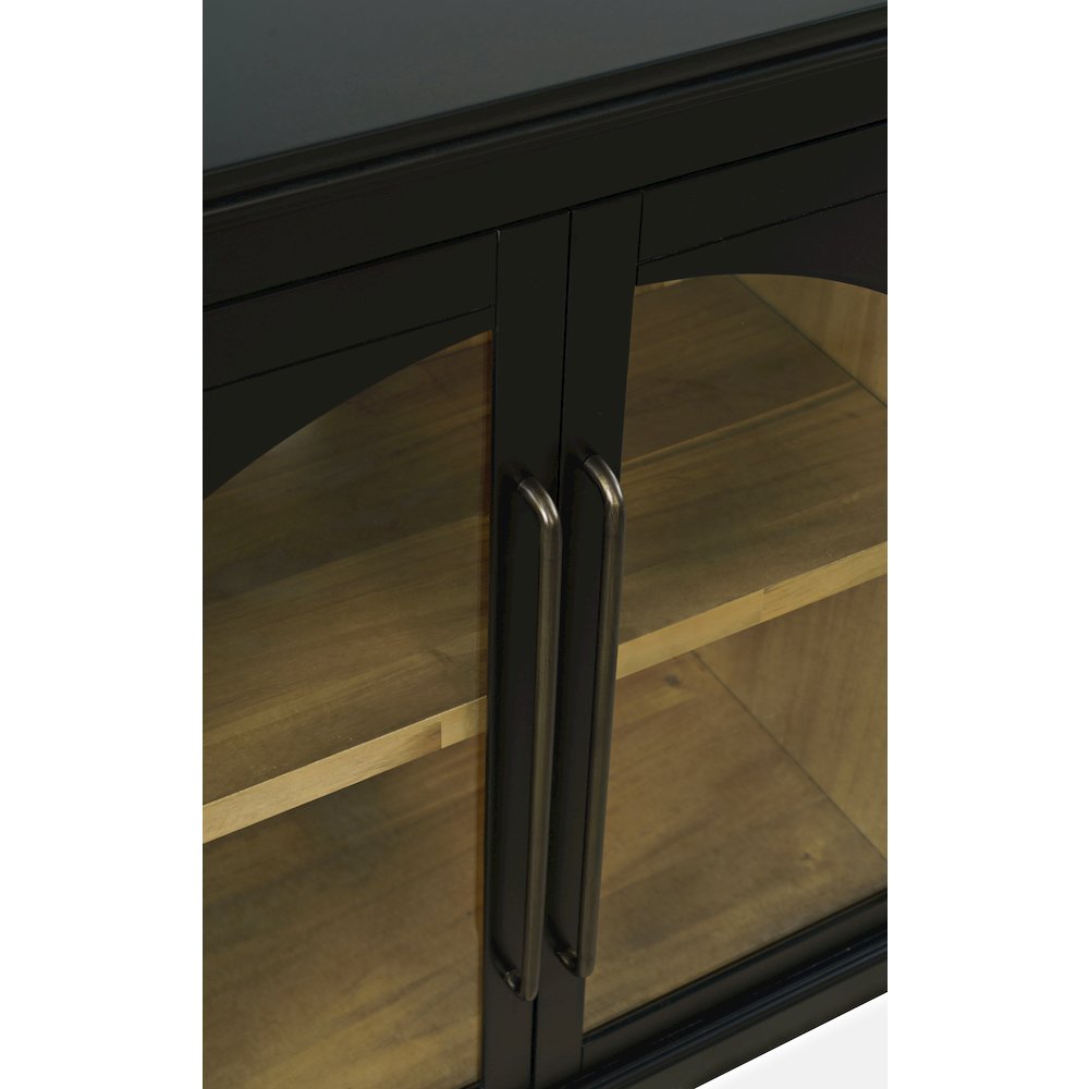 Archdale 65" Gothic Arch Transitional Sideboard Storage Cabinet with Glass Doors. Picture 4