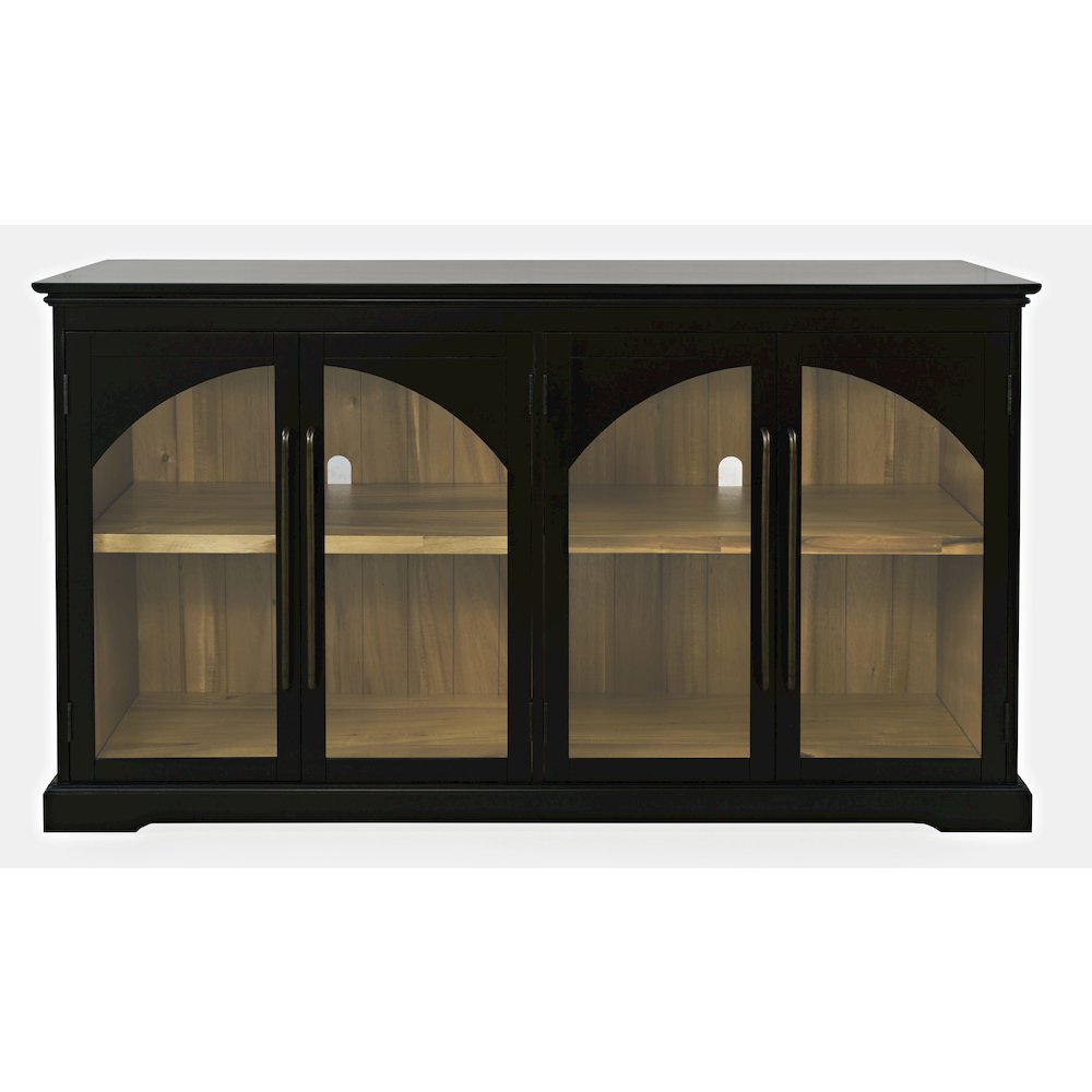 Archdale 65" Gothic Arch Transitional Sideboard Storage Cabinet with Glass Doors. Picture 1