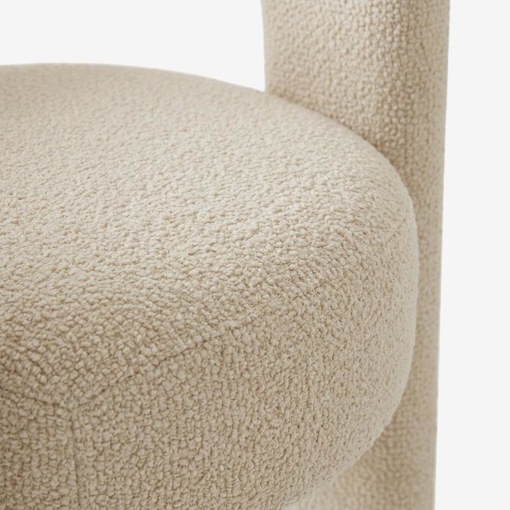 Modern Upholstered Counter Stool, Iron Frame, Natural, Set of 6. Picture 6