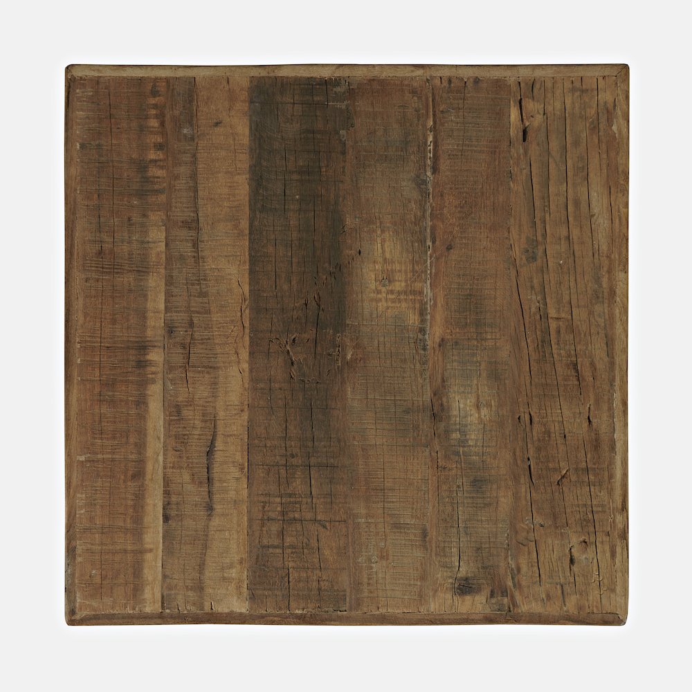 Reclamation Rustic Reclaimed Solid Wood Square End Table with Storage Shelf. Picture 5