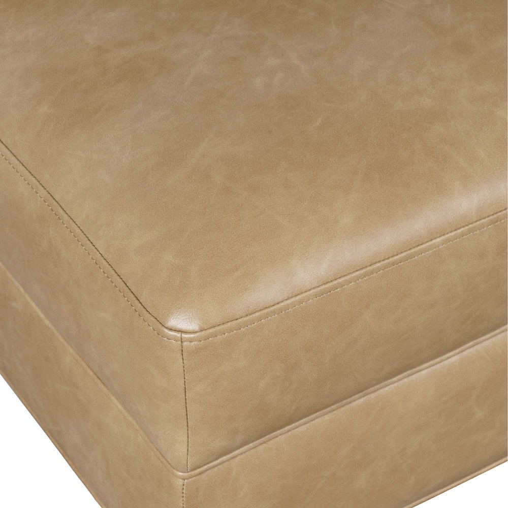 Ruston Modern Banquette Faux Leather Sectional with Five Seats and Corner Wedge. Picture 5
