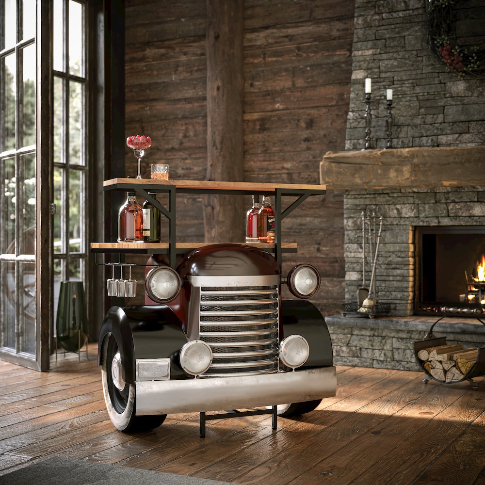Glory Days Woody Vintage Car Console Table Home Bar. Picture 7