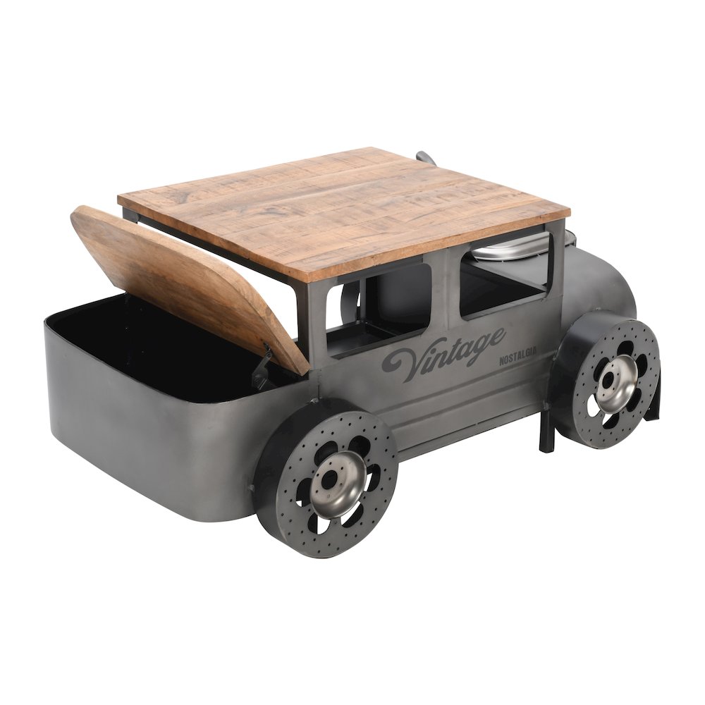 Roadie 41" Vintage Truck Solid Wood and Metal Unique Coffee Table with Storage. Picture 9