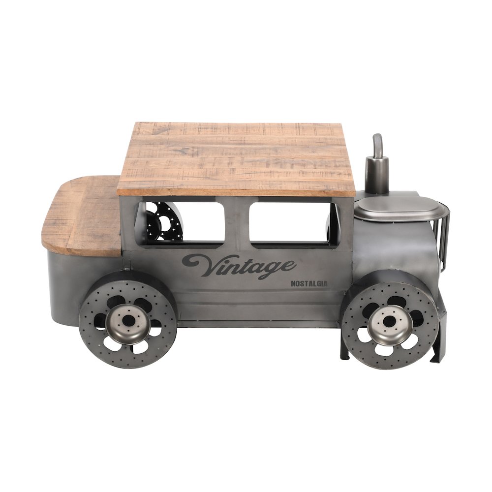 Roadie 41" Vintage Truck Solid Wood and Metal Unique Coffee Table with Storage. Picture 6