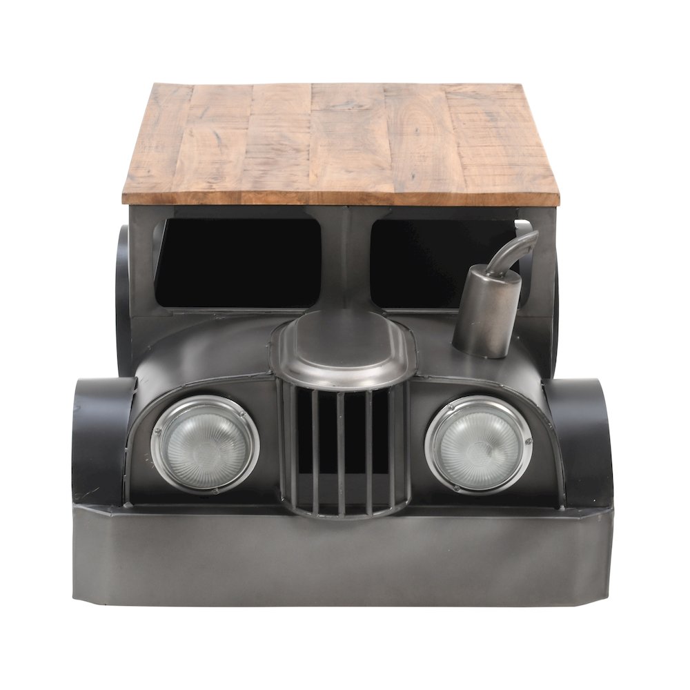 Roadie 41" Vintage Truck Solid Wood and Metal Unique Coffee Table with Storage. Picture 8