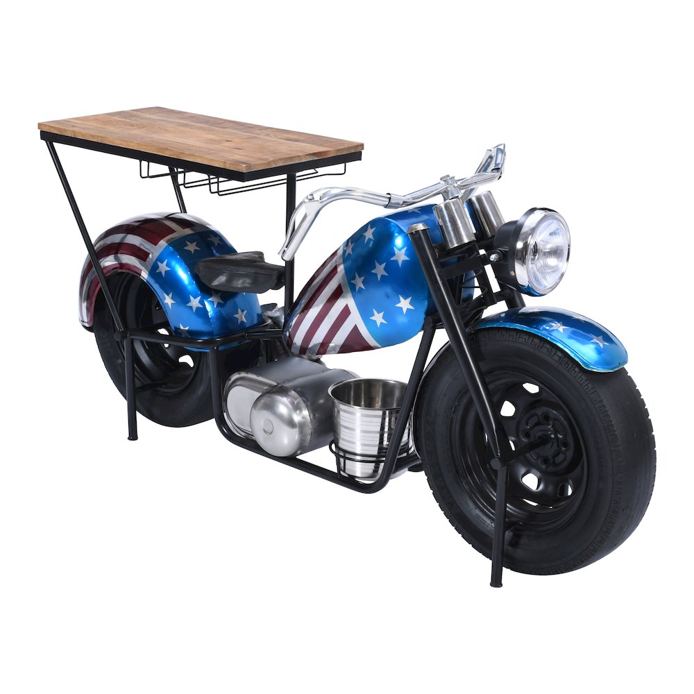 70" Patriotic American Flag Motorcycle Bar Console Table. Picture 3
