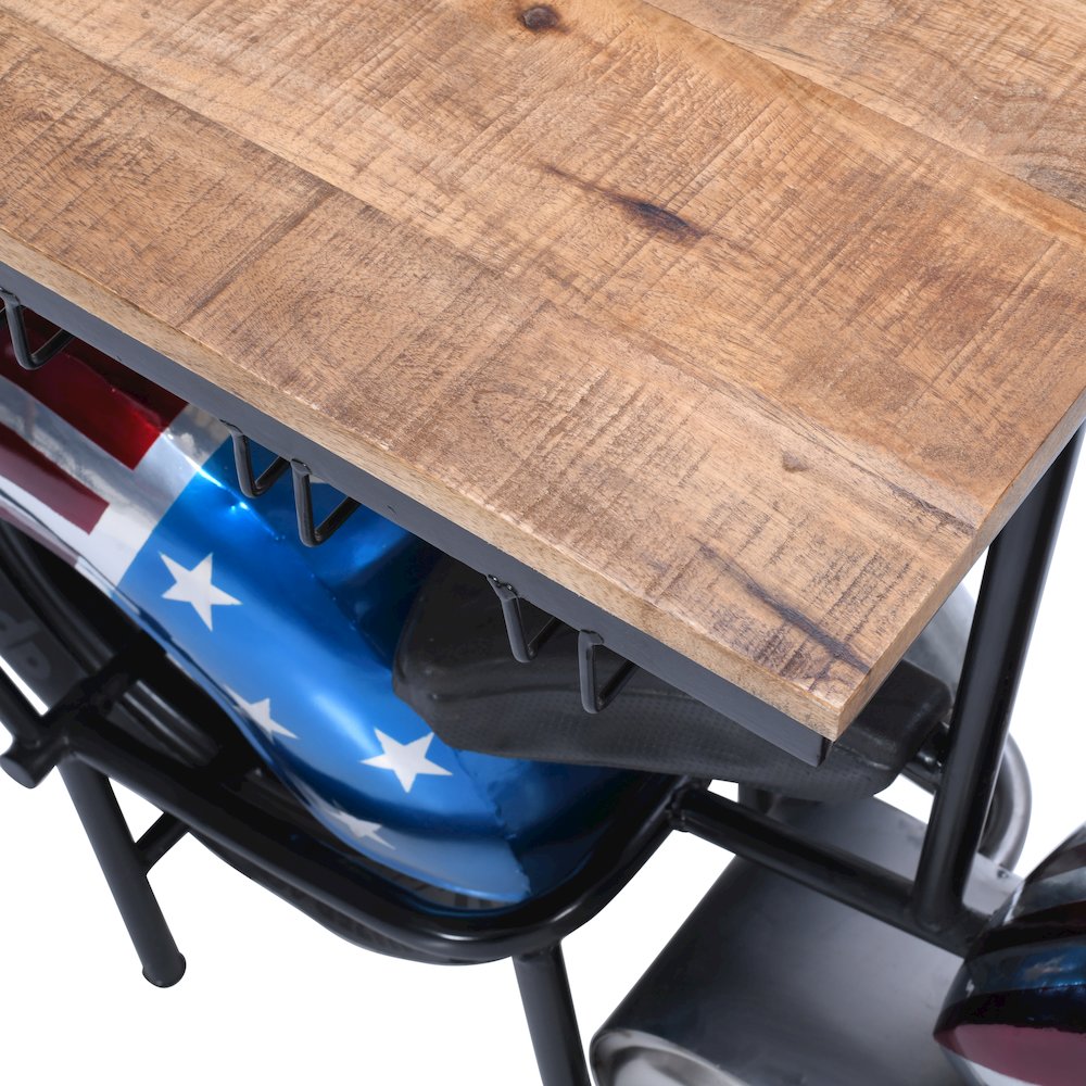 70" Patriotic American Flag Motorcycle Bar Console Table. Picture 7