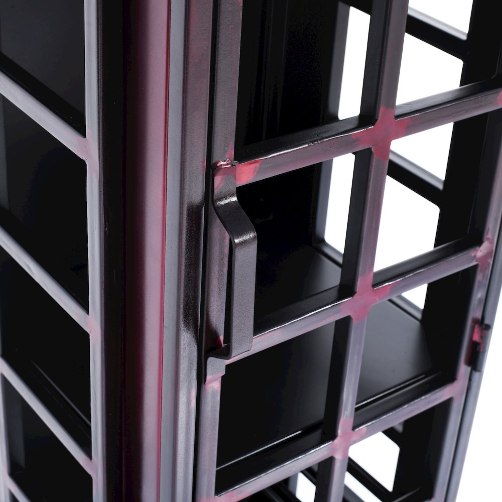 Telly Vintage Telephone Booth Lounge Bar Cabinet with Wine Rack and Storage. Picture 4