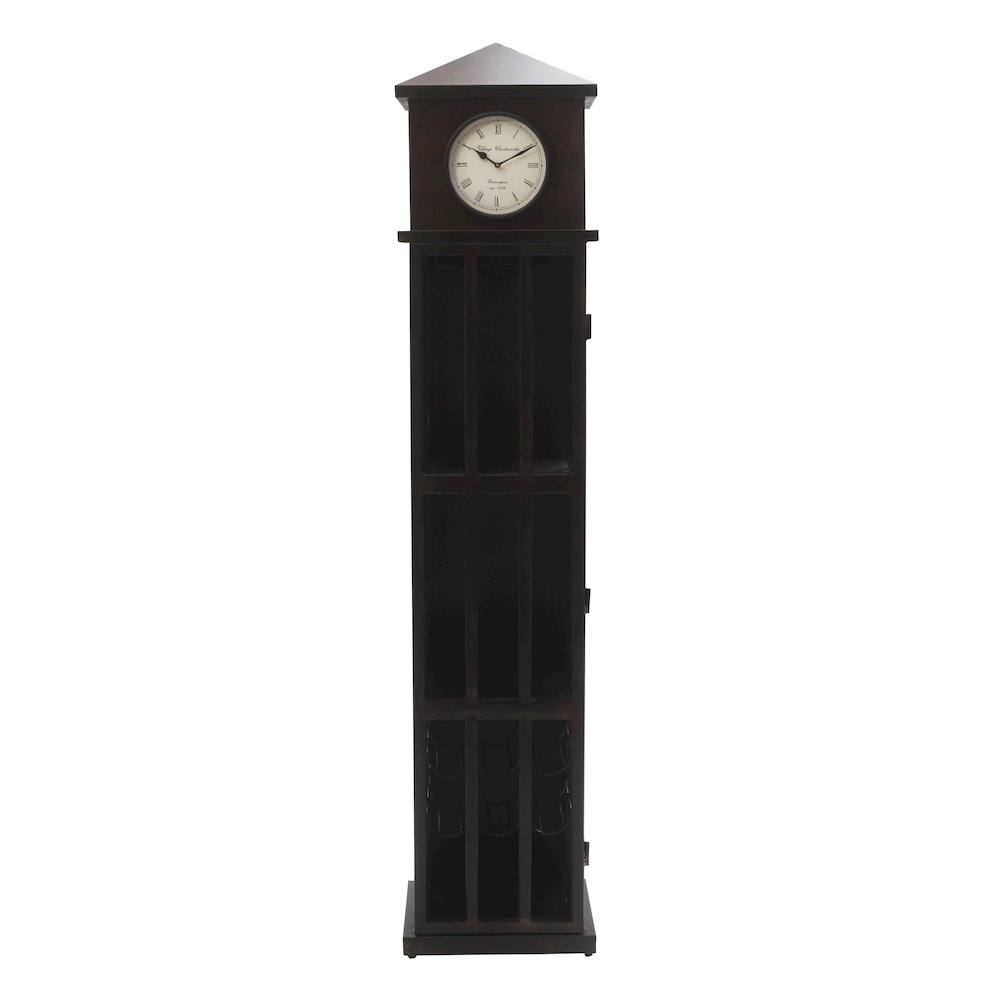 Watchtower Vintage Clock Lounge Bar Cabinet with Wine Rack and Storage. Picture 1
