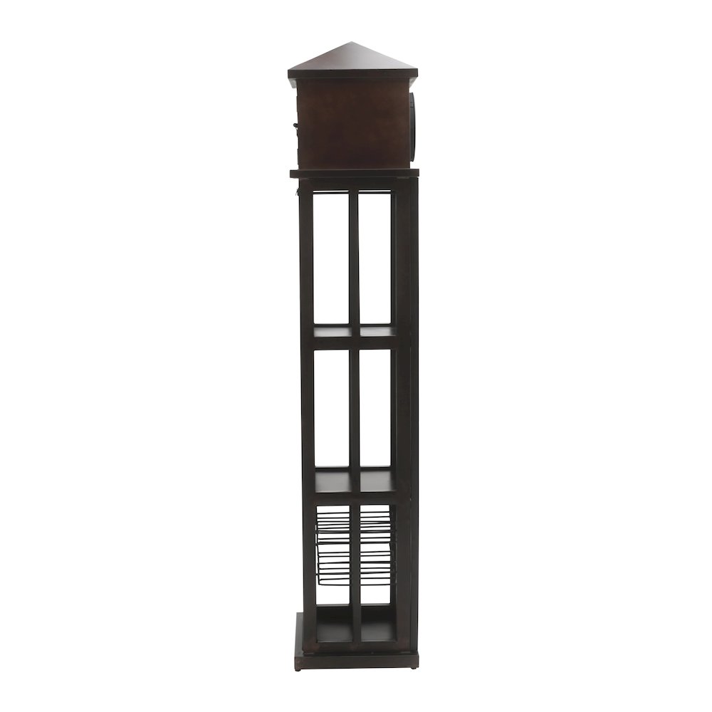 Watchtower Vintage Clock Lounge Bar Cabinet with Wine Rack and Storage. Picture 7