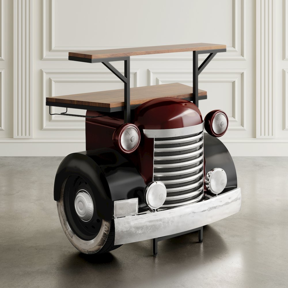 Glory Days Woody Vintage Car Console Table Home Bar. Picture 9