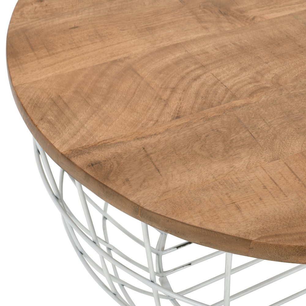 Rondo Nested Storage Solid Wood and Metal Basket Coffee Tables (Set of 2). Picture 3