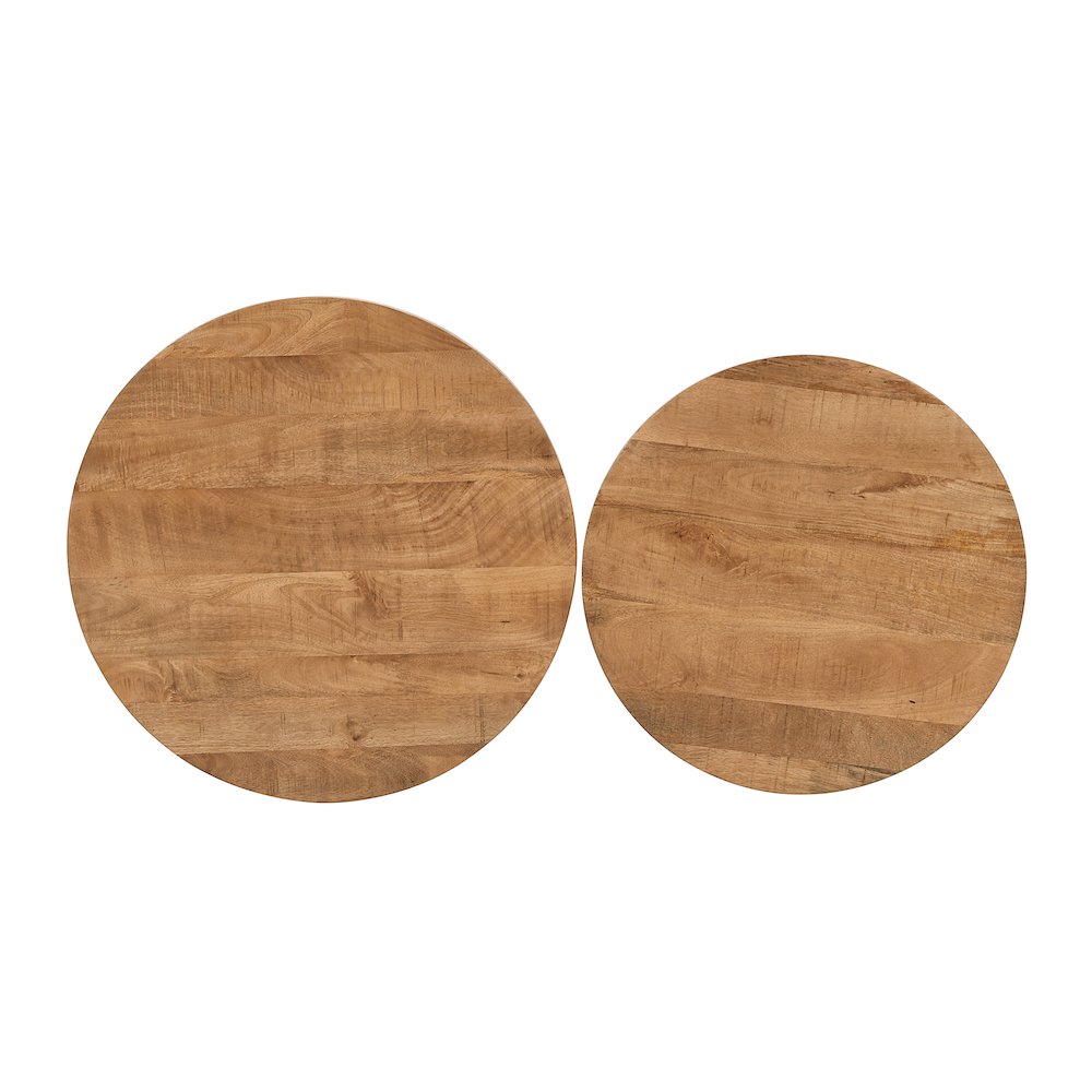 Rondo Nested Storage Solid Wood and Metal Basket Coffee Tables (Set of 2). Picture 6