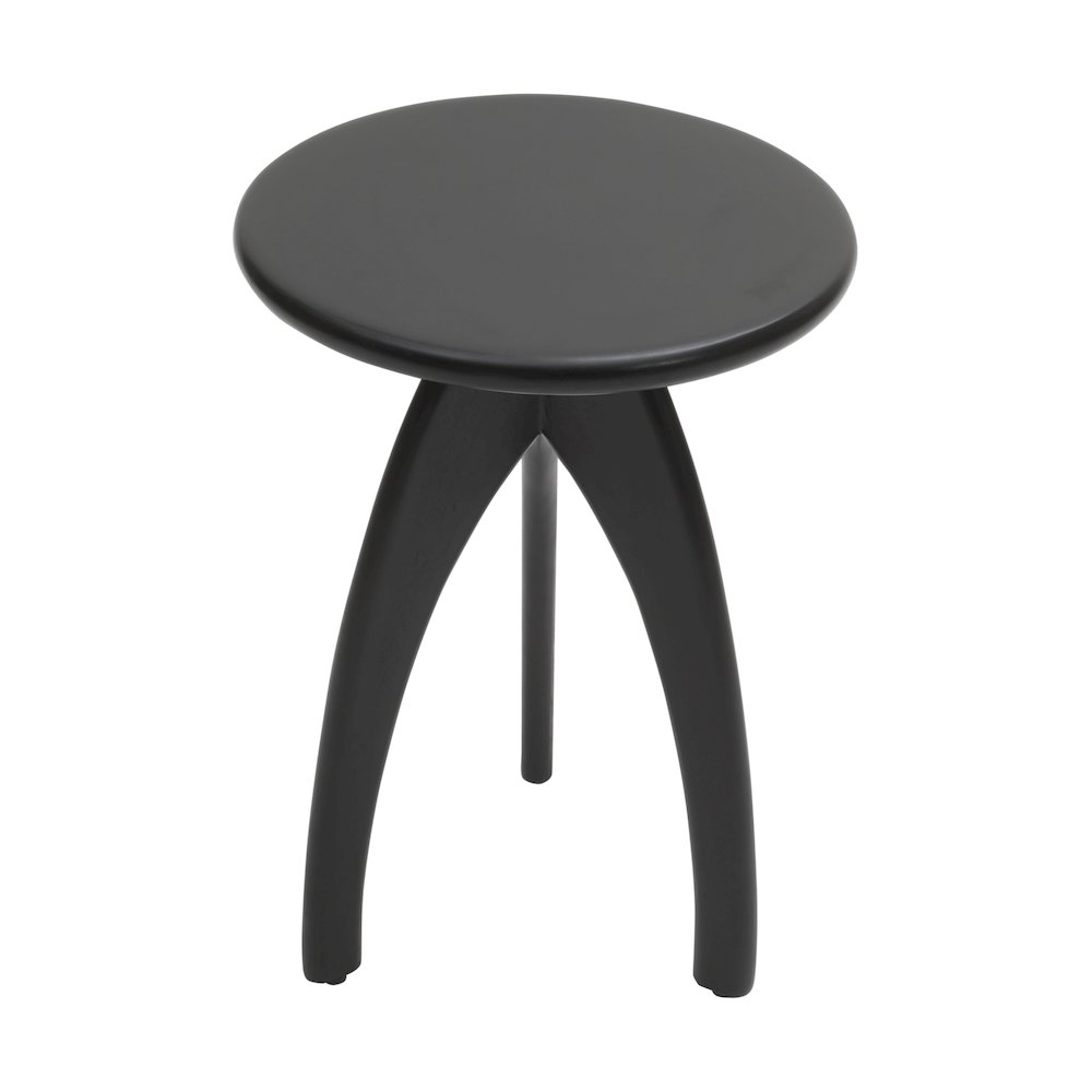 Aero Curved Space Age Round Mid-Century Modern Solid Wood Accent End Table. Picture 2