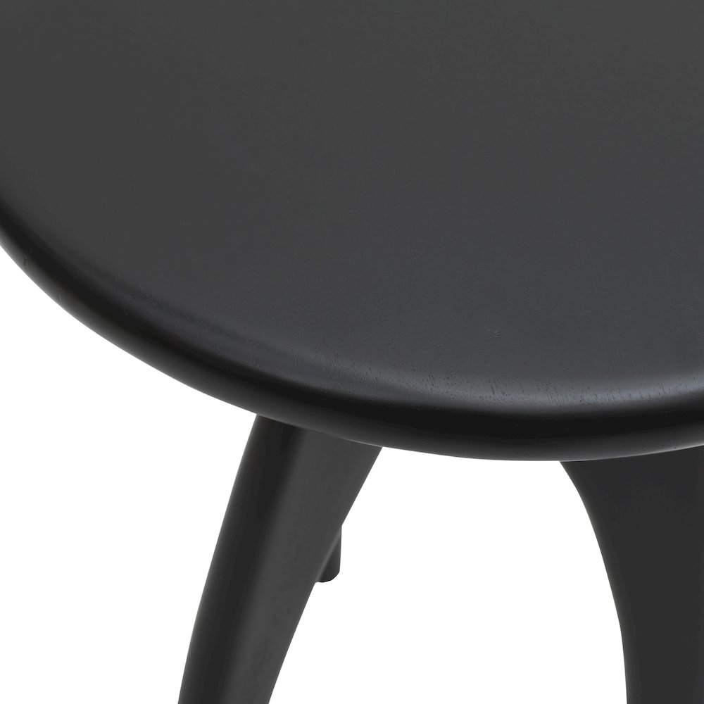 Aero Curved Space Age Round Mid-Century Modern Solid Wood Accent End Table. Picture 3