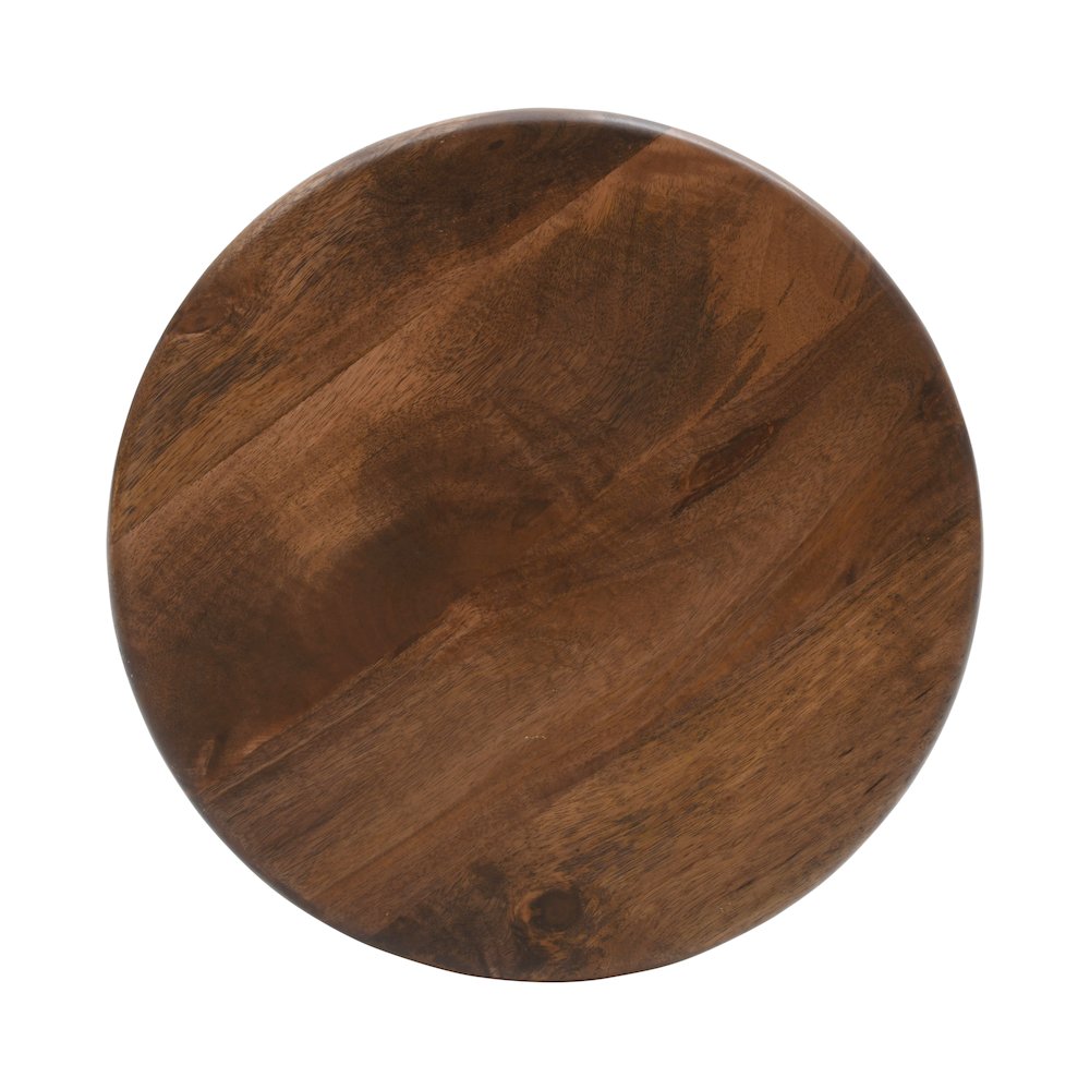 Aero Curved Space Age Round Mid-Century Modern Solid Wood Accent End Table. Picture 4