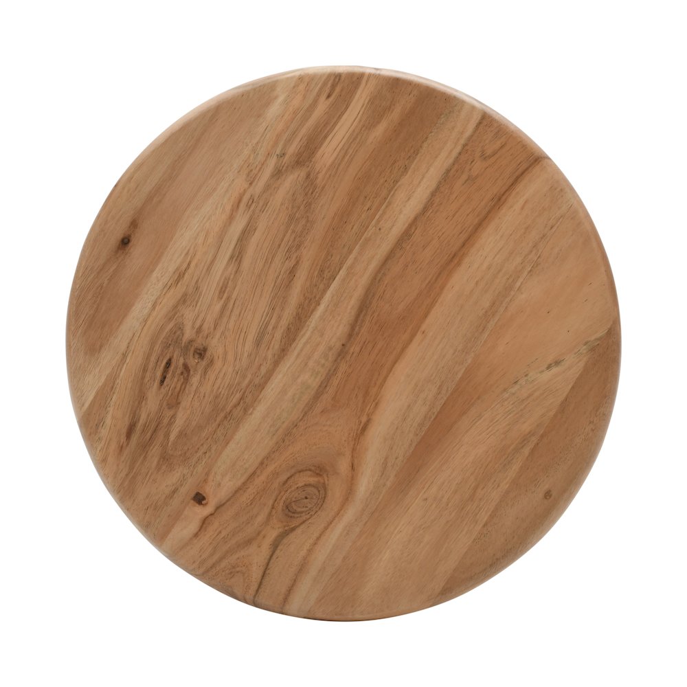 Aero Curved Space Age Round Mid-Century Modern Solid Wood Accent End Table. Picture 4